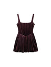 Velvet Gathered Corset Short Dress