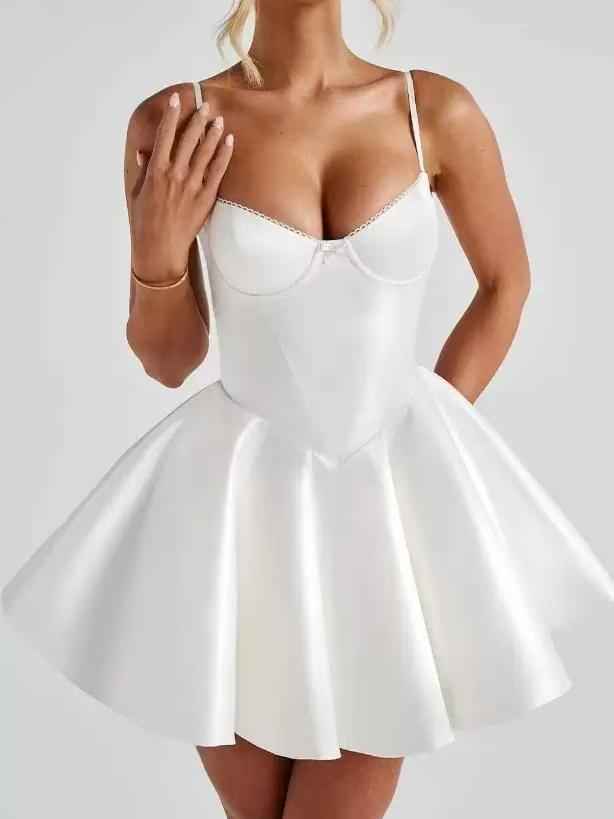 Charlotte Satin Fit & Flare Mini Dress