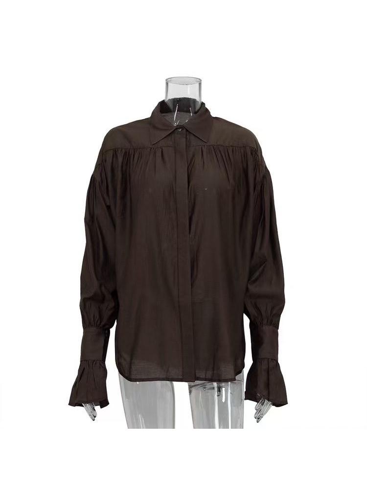 Ruffle Cuff Oversized Shirt