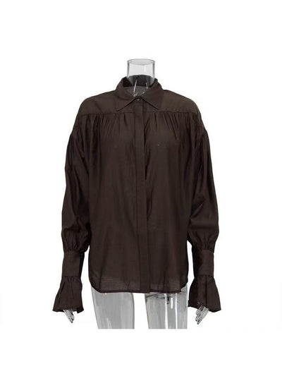 Ruffle Cuff Oversized Shirt