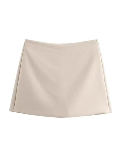 Essential Tailored Mini Skort by Exclusives in beige, on sale