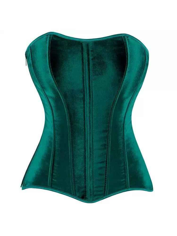 Emerald Velvet Corset Bustier Top