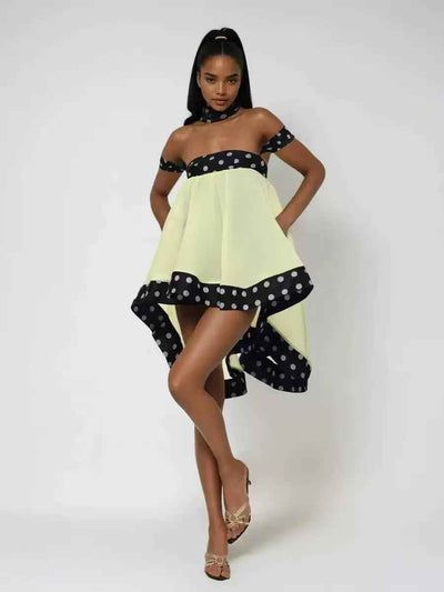 Limoncello Polka High-Low Dress