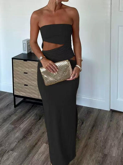 Strapless Cut-Out Bodycon Maxi Dress