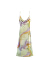 Tie Dye Cowl Neck Backless Maxi Dress