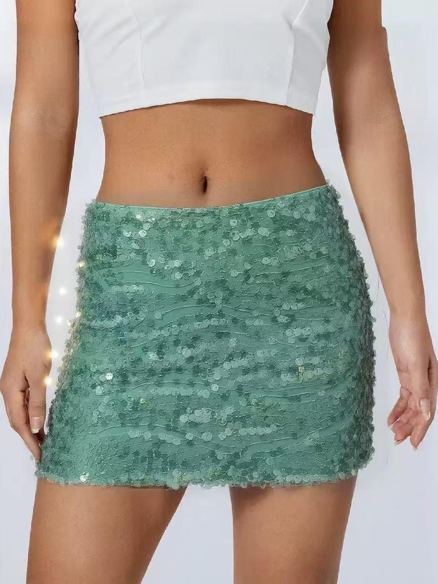 Coin Sequins Mini Skirt