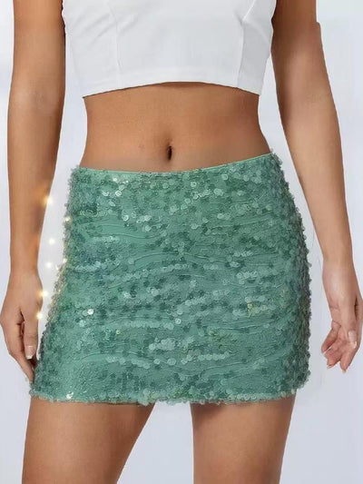 Coin Sequins Mini Skirt