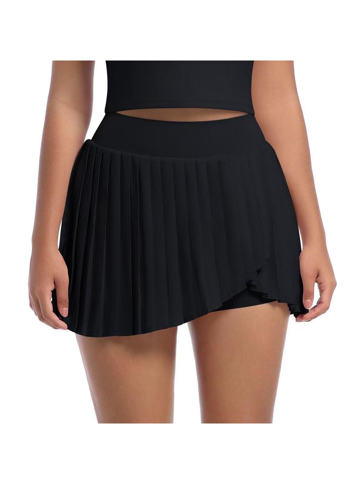Elegant Pleated Wrap Skort
