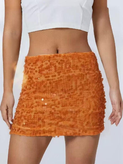 Coin Sequins Mini Skirt