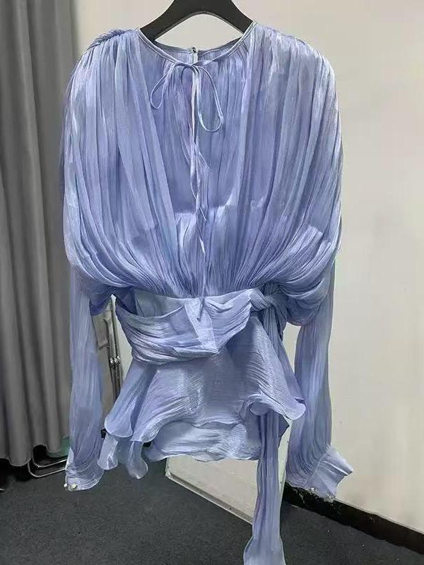 Lyla Bell Sleeve Ruffle Tail Dress with Shorts Coord Set