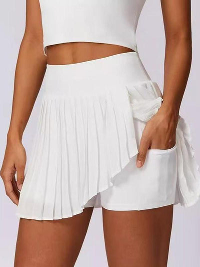Elegant Pleated Wrap Skort