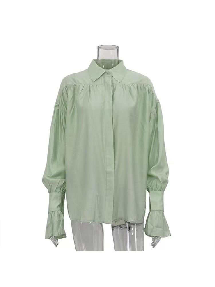 Ruffle Cuff Oversized Shirt
