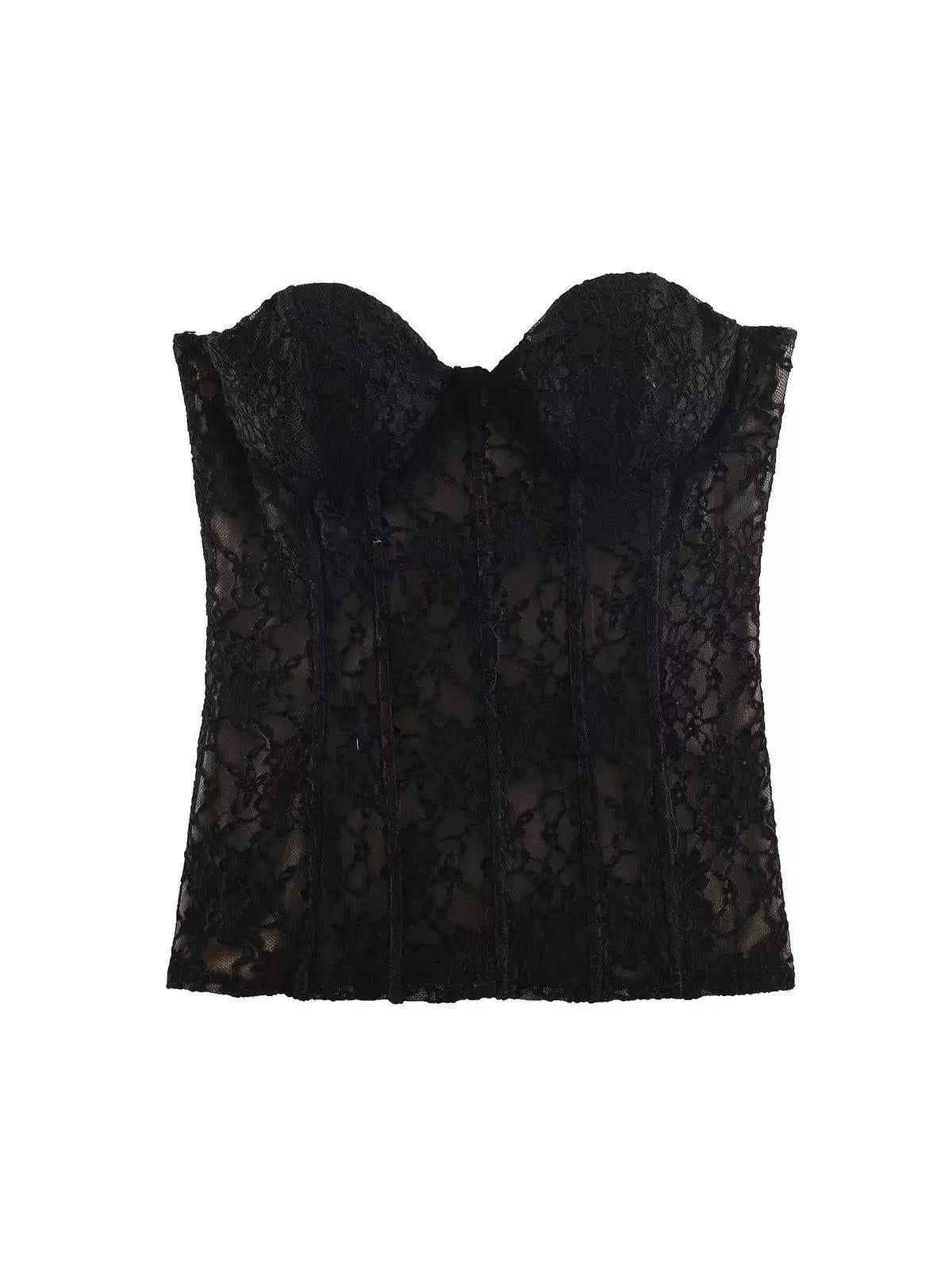 Midnight Muse Lace Bustier Top