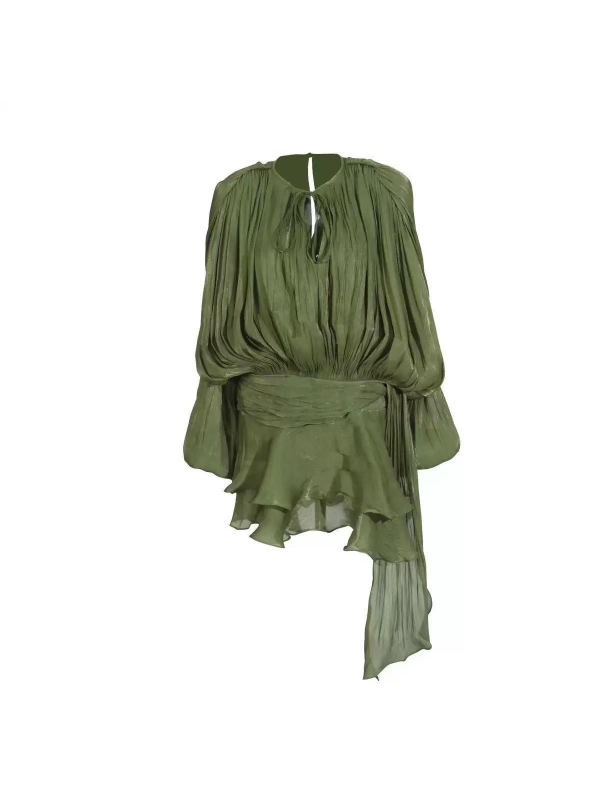 Lyla Bell Sleeve Ruffle Tail Dress with Shorts Coord Set