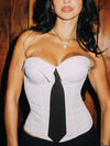 Tube Boning Corset Top With Tie