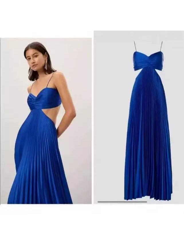 Ocean Pleats Cutout Maxi Dress