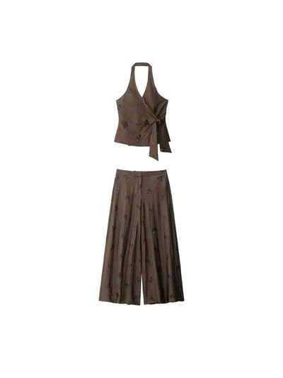 Mocha Meadow Halter Coord Set