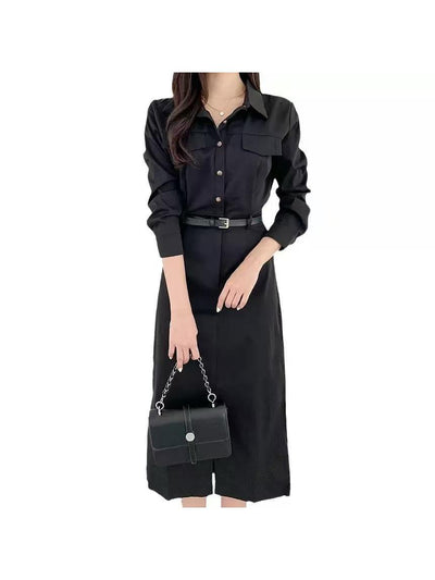 Urban Chic Collared Midi Belted Dress