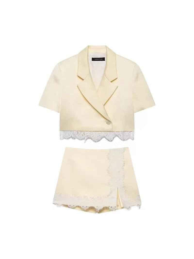 Lace Edge Tailored Mini Co‑Ord Set