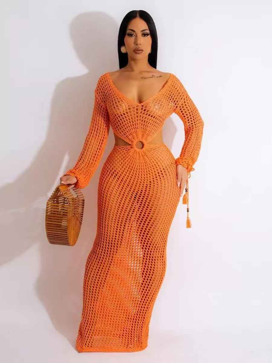 Sunset Siren Crochet Maxi Dress