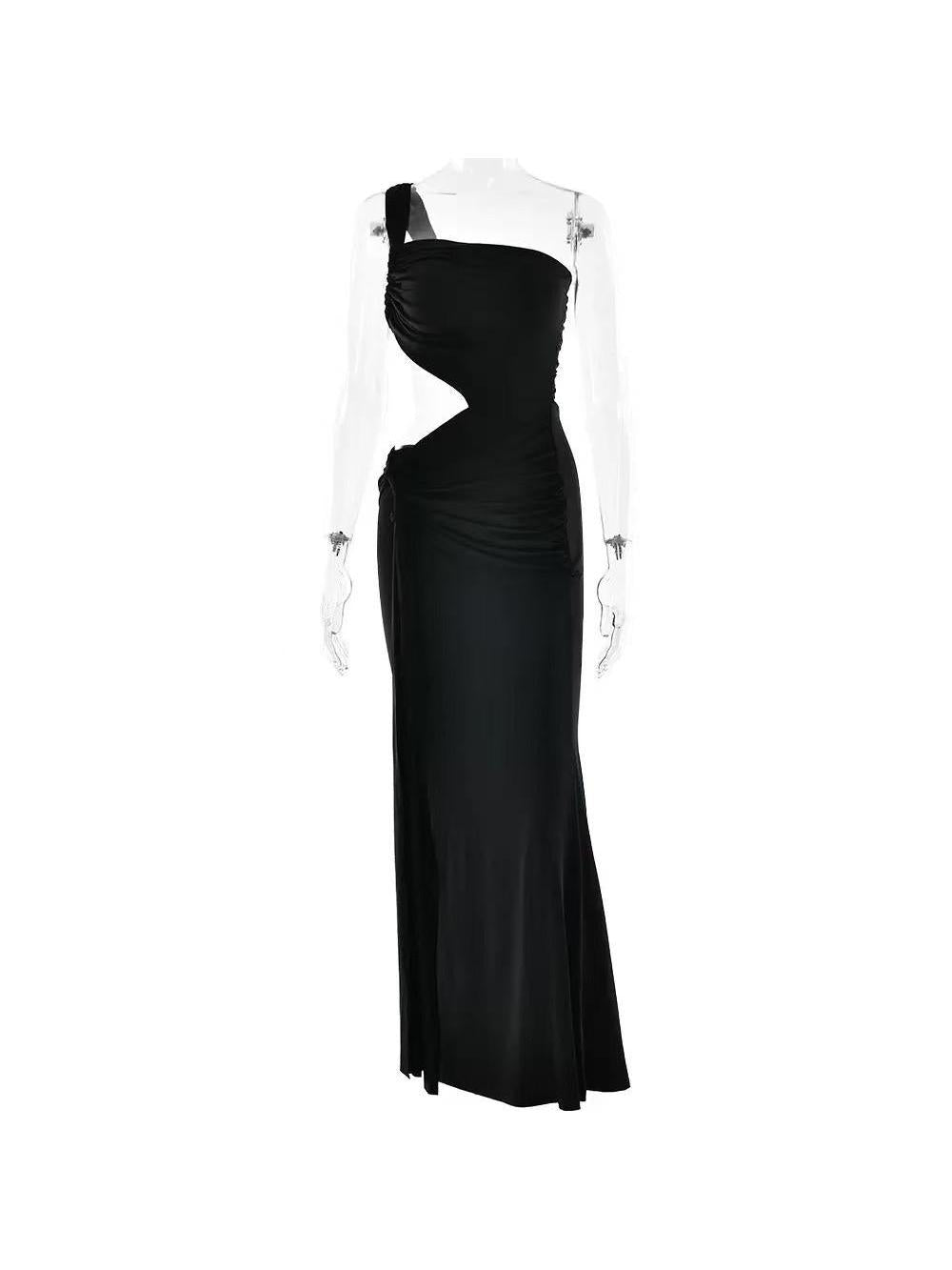 One-Shoulder Cut-Out Bodycon Maxi Dress