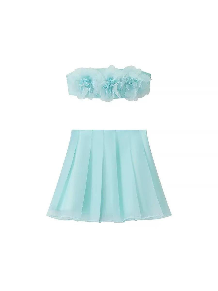 Blossom Strapless Crop Top & Mini Skirt Coord Set