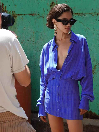 Azure Shirt Mini Dress