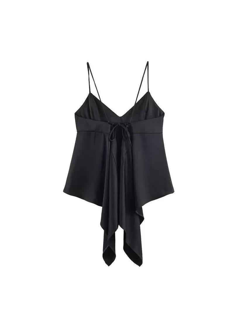 Tie-Front Handkerchief Hem Cami Top