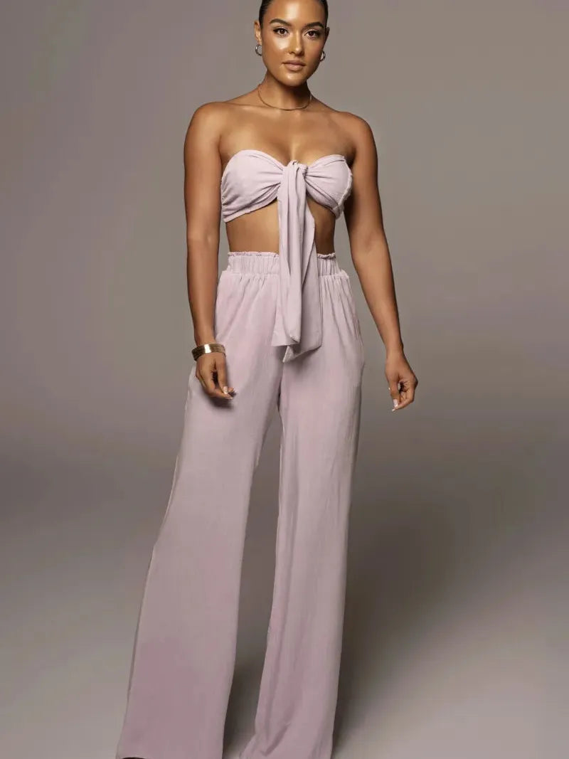 Knotty Bandeau Top & Pants Coord Set