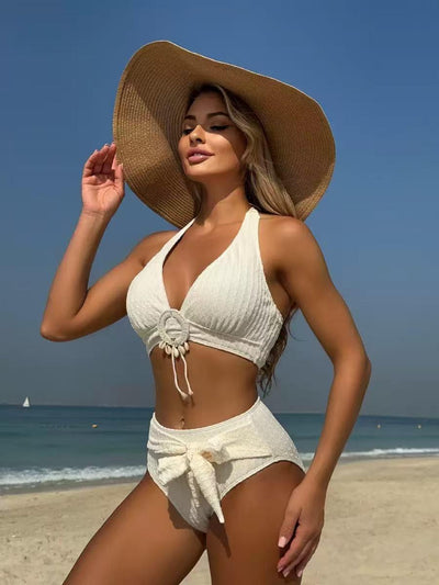 Laura Halterneck Top Bikini Bow Swimsuit Set