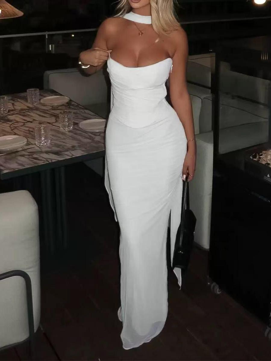 Tube Corset Top & Ruched Skirt Coord Set