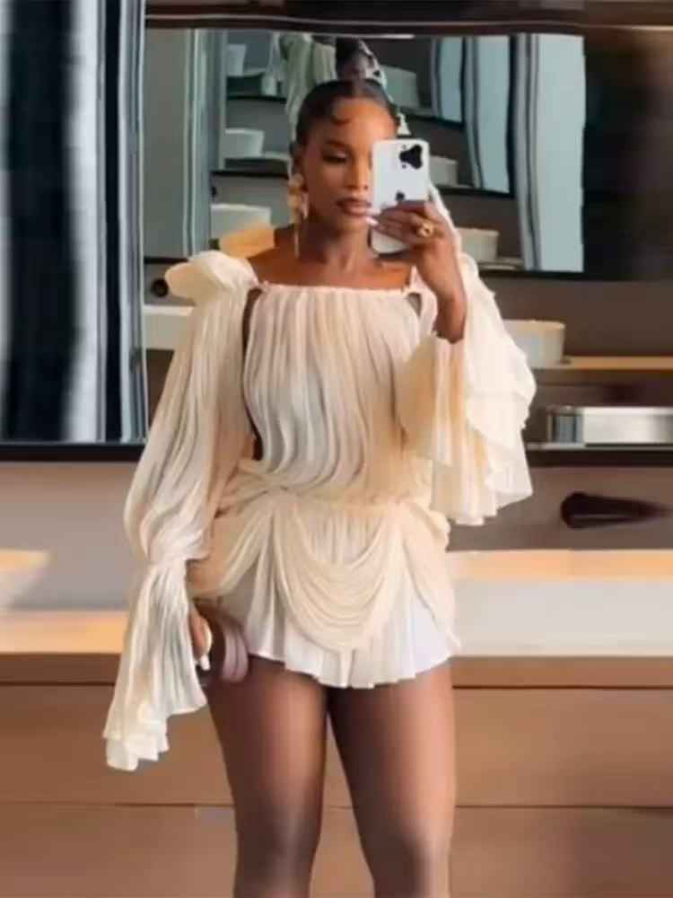 Ethereal Drape Mini Dress
