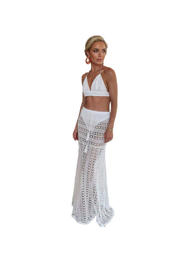 Crochet Bikini Set With Long Skirt