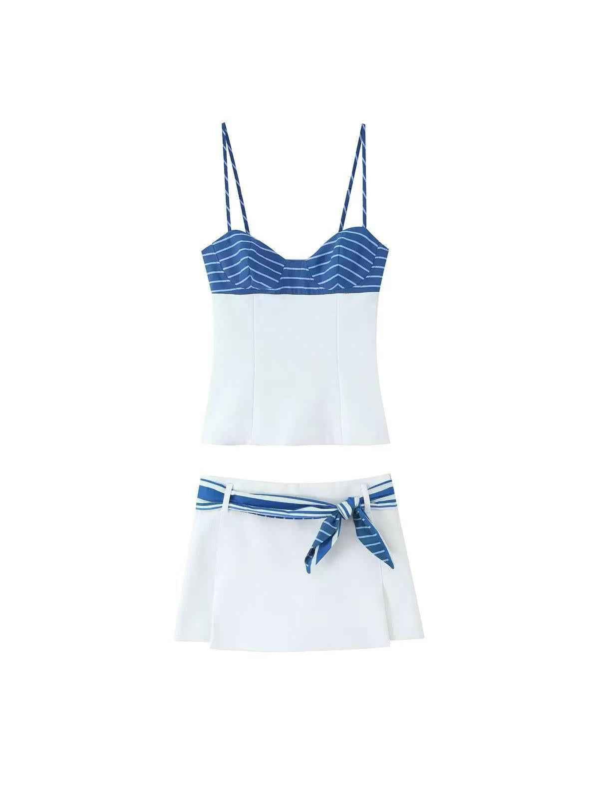 Sail Away Stripe Cami Skirt Set