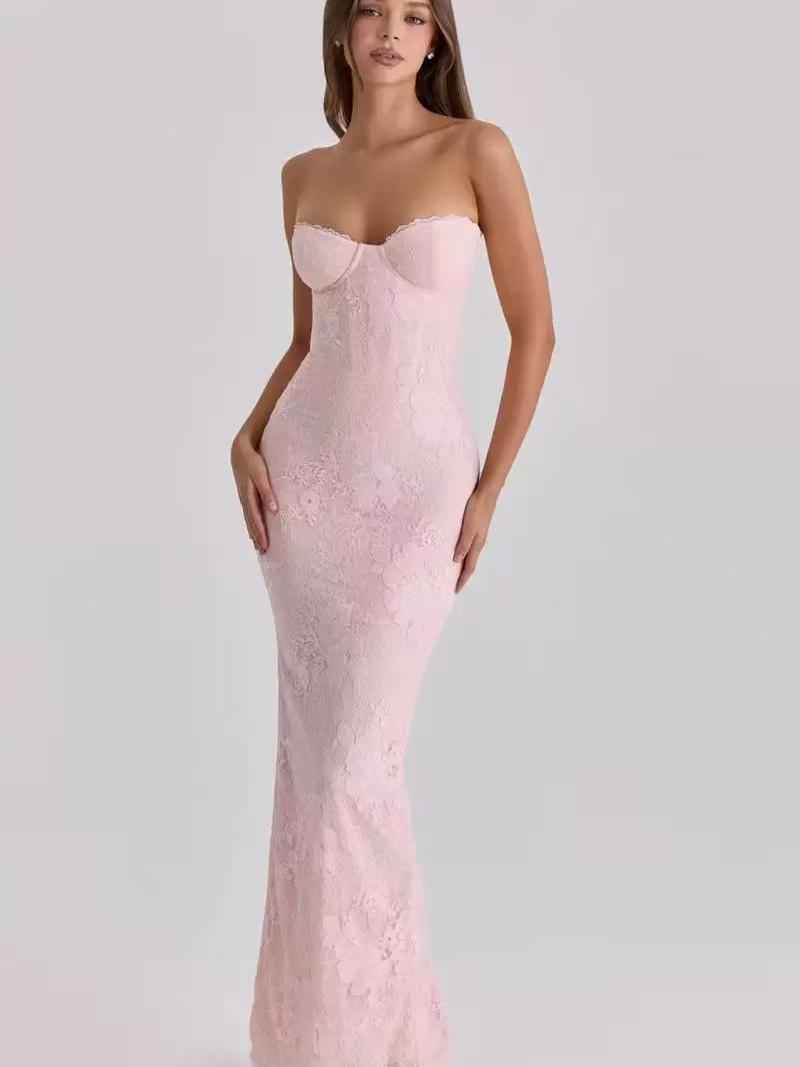 Siren Lace Corset Maxi Dress