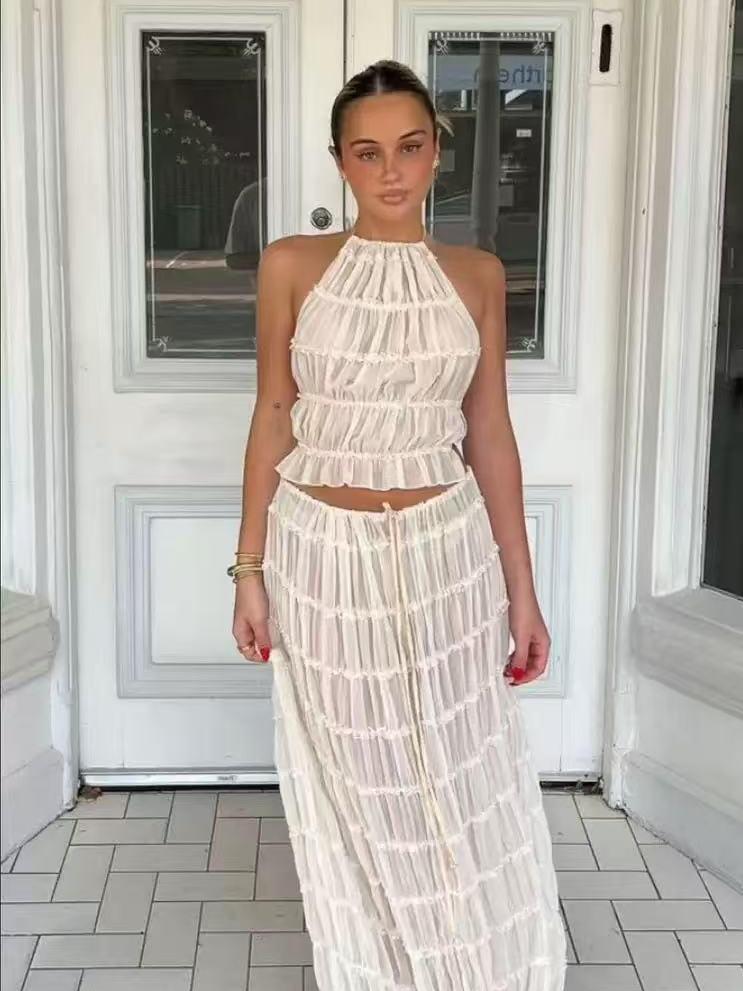 Cloud Ruffle Halter Co‑ord Set