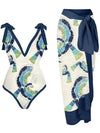 Printed Swimsuit & Skirt Swimsuit Set