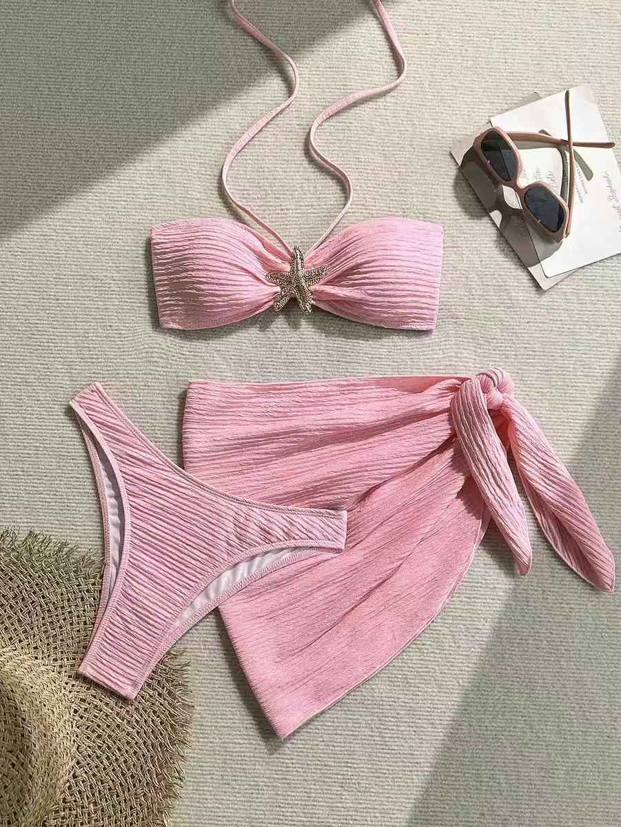 Starfish Glow Textured Bikini Set