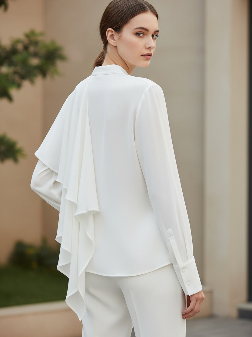 Asymmetric Drape Panel Shirt