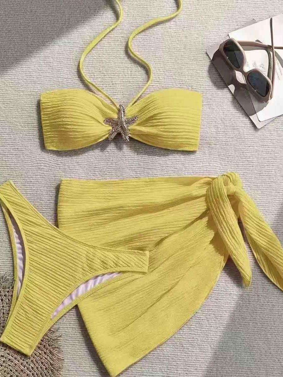 Starfish Glow Textured Bikini Set