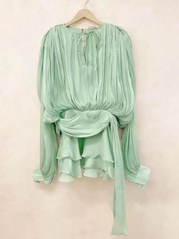 Lyla Bell Sleeve Ruffle Tail Dress with Shorts Coord Set