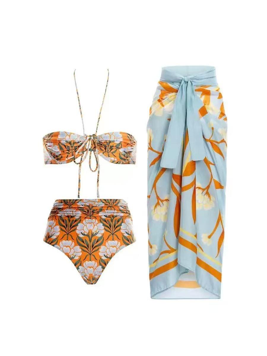 Bloom Floral Bikini & Wrap Sarong Swimsuit Set