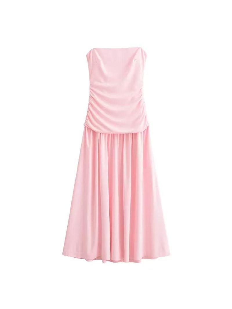 Pink Tube Teck Maxi Dress