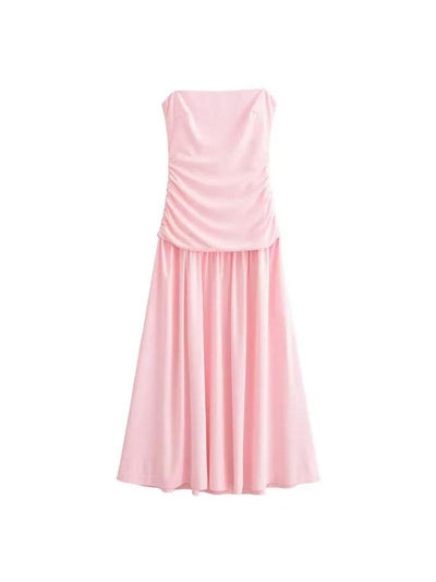 Pink Tube Teck Maxi Dress