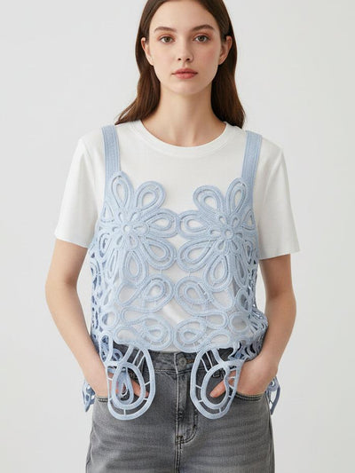 Sunlace 3D Floral Mesh Tank Top