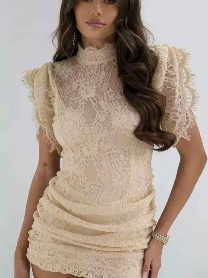 Ivory Muse Lace Mini Dress
