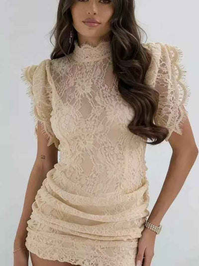 Ivory Muse Lace Mini Dress