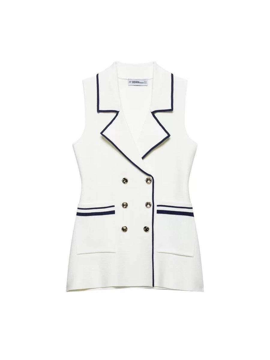 Sleeveless belted shirt midi dress