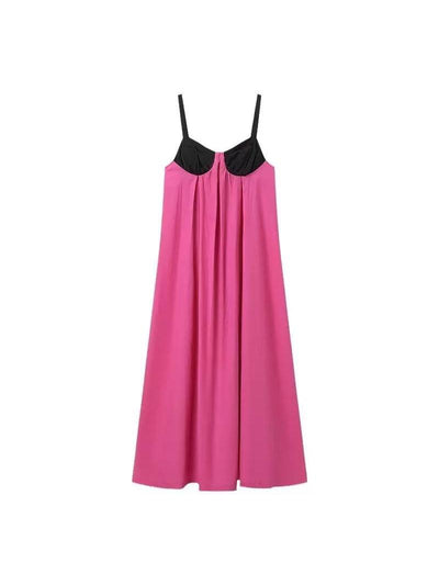 Colorblock Bust Maxi Slip Dress