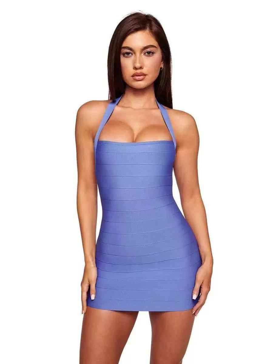 Iris Halter Neck Bandage Mini Dress